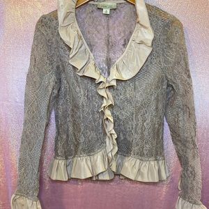Lace Blouse with ruffle collar and sleeves